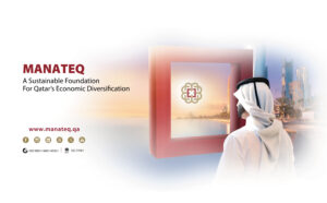 Manateq brand visual representing economic development in Qatar
